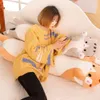 Soft Long Throw Pillow Cartoon Cute Cat Plush Toys Cushion Stuffed Office Nap Pillow Bed Sleeping Pillow Home Decor Gift Doll for Kids Girl