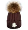 High quality Winter caps Knitted Hats Women and men Beanies with Real Raccoon Fur Pompoms Warm Girl Cap snapback pompon beanie 8 colors