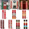 Kerstdecoraties 25 Style kerstcoupletten Merry kerstbanner Deur Hangende banner Veranda Teken Hangende vlaggen Decoraties Gordijn Xmas Couplet P0826