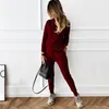 Women's Two Piece Pants TYHRU Autumn Winter Women's tracksuit Solid Color Striped Turtleneck Sweater and Elastic Trousers Suits Knitted Two Piece Set 220819 220826