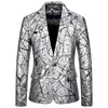 Herrenanzüge Blazer Männer One Button Casual Stamping Print Blazer DJ Club Bühne Hochzeit Sport Blazer Slim Formal Fit Casual Men Blazer 220826