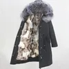 Parka X-long en fourrure pour femmes veste d'hiver imperméable femmes manteau à capuche véritable naturel chaud détachable Streetwear vêtements d'extérieur femmes Faux