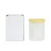 10oz Sublimation Blanks Glass Candle Jar Glow in the Dark Glass Beer Mugs for Making Candles Candle Containers With Bamboo lids