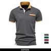 Herren Polos AIOPESON Sommer Baumwolle Polo Shirts Männer Kurzarm Polo Männer Marke Hohe Qualität Casual Social Pocket Shirt für Männer 220826