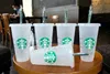 Starbucks 24oz/710ml Mermaid Goddess البلاستيك بلوبلل ​​قابلة لإعادة الاستخدام حليب الشاي