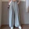 Pantalones de mujer Capris Minguliusili Gray Joggers Mujeres Summer de la moda coreana Pantalones altos WA L220826