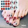 NAS004 14PCS Lijm Toe nagelsticker Glitter Zomerstijl Tips Volledig Cover Foot Nail Art Supplies Foot Decal For Women Girls