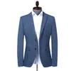 Herenpakken blazers casual pak jassen blazer voor mannen bruiloft blauw slanke fit uit het deksel oversized single breasted blazers elegante luxe jassen Koreaans 220826