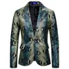 Men's Suits Blazers High Quality Men's Neptune Fish Scale Print Blazer Men Personality Slim One Button Blazer Jacket Party Stage Dress 220826