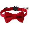 Kattkrage Breakaway Bowtie Safety med Bell Christmas Birthday Party Red Justera krage för Kitten Puppy