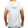 Hoodies masculinos moletons masculinos com capuz regata de verão sem mangas tops com cordão roupas masculinas casuais preto branco coletes slim fit masculino hoodies 220826