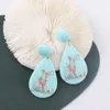 Dangle Boucles D'oreilles Lustre Mignon Éléphant Imprimer Pour Femmes Filles 2022 Conception Animal Fête Anniversaire Spectacle Beauté Bijoux Bleu Goutte