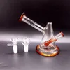 Mini 5.5 inch Thick Glass Bongs Hookahs Conical Orange Smoking Pipes with Male 14mm Joint