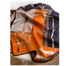 Foulard 100% Soie Femme Long Châle Wraps Ceinture Motif Orange Bleu 173CM