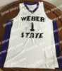 Basketball Jerseys Weber State Wildcats College Damian Lillard #1 White Black Purple Retro Basketball Jersey Mens Stitched Custom Any Number Name Jerseys