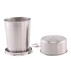 Gobelets télescopiques portables 75/150/250 ml tasse pliante en acier inoxydable pour l'extérieur avec porte-clés tasse pliable tasse à eau pliable tasse à main voyage Camping