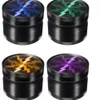 Smoking Dry tobacco Herb Grinders Aluminium Alloy material dia 50mm 63mm With Clear Top Window Lighting