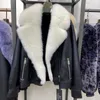 Fourrure pour femmes vraies cols naturels veste hiver
