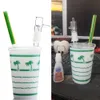 Starbucks McDonald Glass Hookah Bong Rigs Wax Oil Kokosboom Bubbler Maple Leaf Cups Kleine Recycler Dab Rig Dikke waterleidingen met 14 mm gewricht