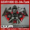 Injektionsmögelmässor för Suzuki GSXR-1000 K 3 GSXR 1000 CC K3 GSXR1000 2003 2004 BODY 147NO.81 GSX-R1000 1000CC 03 04 GSX R1000 2003-2004 OEM FAIRING TANK RÖDA FLAMS