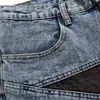 شورتات الرجال Harajuku Stitching Star Denim Shorts الرجال الضخم الأزياء الشرير الروك الهيب هوب الشارع سراويل تقنية الأزياء Grunge T220825