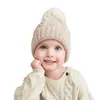 M493幼児の赤ちゃんの子供を編む帽子ボールツイストウールキャップ