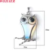 Wojiaer Women's Silver Pendant Vintage Natural Stone Tiger Eye Cute Owl Drop Men Women Bo985