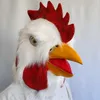 Masques De Fête Blanc En Peluche Coq Tête Couverture Masque En Latex Plein Visage Tête De Poulet Drôle Animal Dress Up Prom Halloween Party Masques Cosplay 220826