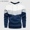 Herrtröjor tröjor Caranfier herrhuvtröjor tröjor tri-färg lapptäcke dragskon man huvor fleece pullover running tracksuit fitness hoody 220826