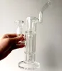 12.5 inch Thick Glass Water Bong Hookahs with Tree Arm Perc Tire Recycler Pipes with Female 18mm Joint