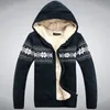 Herrjackor huva vintertröja man förtjockar fleece ull män cardigan outwear rockar stickad tröja bomull röd blå storlek m l xl xxl 220826