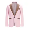 남자 양복 블레이저 스타일리시 한 남자 블레이저 캐주얼 슬림 피트니스 공식 One Button Office Suit Blazer Coat Top White Suit Jacket Masculino Blazers Men 220826