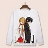 Felpe con cappuccio da uomo Sword Art Online Kirigaya Kazuto Kirito Yuuki Asuna O Neck Felpa con cappuccio Felpe Cappotto Top Shirt