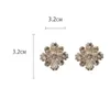 925 Silver Full Diamonds Flower Charms Earring Vintage Temperament Earrings Simple Fashion Personlighet örhängen1329520