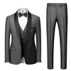 Men's Suits Blazers Men Mariage Color Block Collar Suits Jacket Trousers Waistcoat Male Business Casual Wedding Blazers Coat Vest Pants 3 Pieces Set 220826