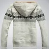 Herrjackor huva vintertröja man förtjockar fleece ull män cardigan outwear rockar stickad tröja bomull röd blå storlek m l xl xxl 220826