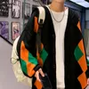 Men's Jackets LEGIBLE Spring Autumn Sweater Men Casual Knitted Cardigan Man Loose Plaid Mens Sweaters 220826