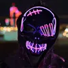 Masques de fête Scar OneEyed Pirate LED Glowing Effrayant Halloween Décoration Horreur Multicolor Glow Skull Props Cosplay Costume Unisexe 220826