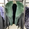 Fourrure pour femmes vraies cols naturels veste hiver