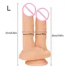 Секс -игрушки вибратор массажер Огромное пенис двойной проникновение мягкое влагалище и анусная кожа.