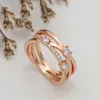 18K Rose Gold Sparkling Triple Band Ring Originele doos voor Pandora 925 Silver CZ Diamond Women Girls Wedding Designer sieraden ringen