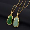 Collares pendientes Exquisita Imitación Budista Jade Guanyin Estatua de Buda Collar Para Hombres Y Mujeres Amuleto Religioso Joyería Colgante de Regalo