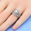 Womens Princess Wishbone CZ Diamond Wedding Ring Set Autentic 925 Sterling Silver Original Box For Designer Gift Jewelry Rings1425745
