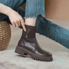 Short boots women's single shoes autumn and winter 2022 new versatile round head thick bottom