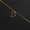 Afrika Karte Halskette Zierliche Gold Farbe Hohl Karte Anhänger Mutterland Halsband Schlüsselbein Kette Für Frauen Männer Beste Geschenke
