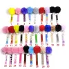 Faveur mignon extracteur de carte de crédit pompon porte-clés acrylique carte bancaire de débit Grabber pour Long Nail Atm Keychain Cards Clip Nails outils FY3637