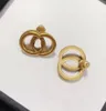 Marka Tasarımcı Klasik Stil Çift G Mektup Saplama Küpe Aretes bayanlar moda basit mücevher retro kulak saplamaları 2 çift