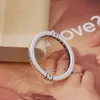 925 Sterling Silber Logo Herzen Bandring Originalverpackung für Pandora Damen Herren CZ Diamant Hochzeitsgeschenk Roségold Ringe