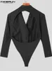 Men's Suits Blazers Blazer Bodysuits Solid Lapel Long Sleeve Streetwear Hollow Out Backless Sexy Casual Clothing INCERUN S-5XL 7 220826