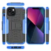 Étuis anti-choc Dazzle pour iPhone 14 13 12 11 Pro XS MAX Samsung Note 20 Armure hybride robuste PC dur TPU support de support antidérapant lourd couverture de peau de téléphone portable